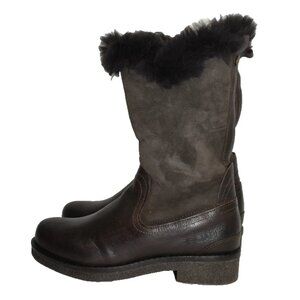 $250 Pajar Karen Waterproof Shearling Lined Boots Chocolate Leather 38 (MG22)